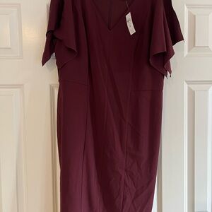Ann Taylor Deep Burgundy Midi Dress